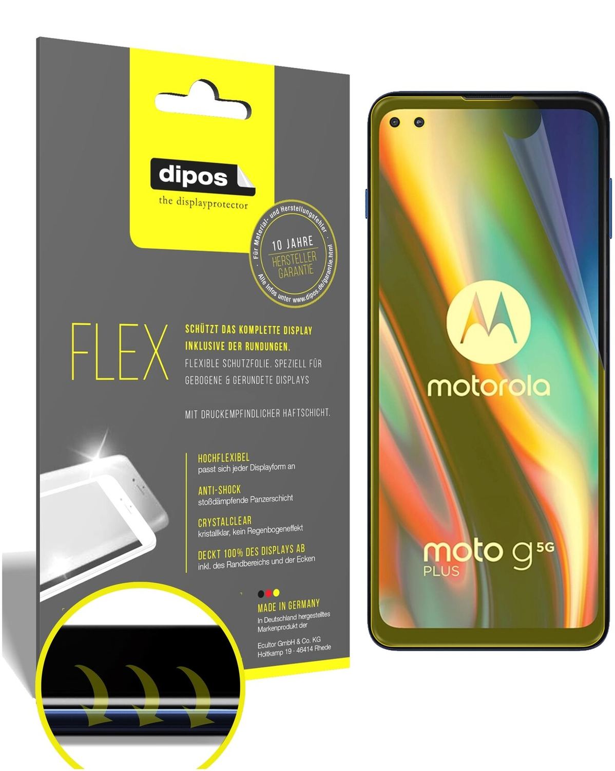 2x 3D Full Cover Schutzfolie für Motorola Moto G 5G Plus