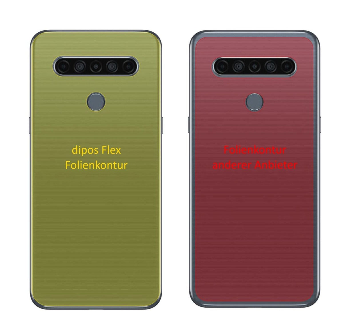 2x 3D Full Cover Schutzfolie für LG K61 Rückseite
