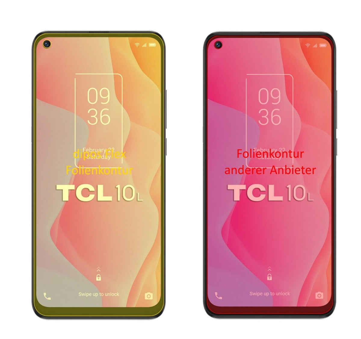 2x 3D Full Cover Schutzfolie für TCL 10L