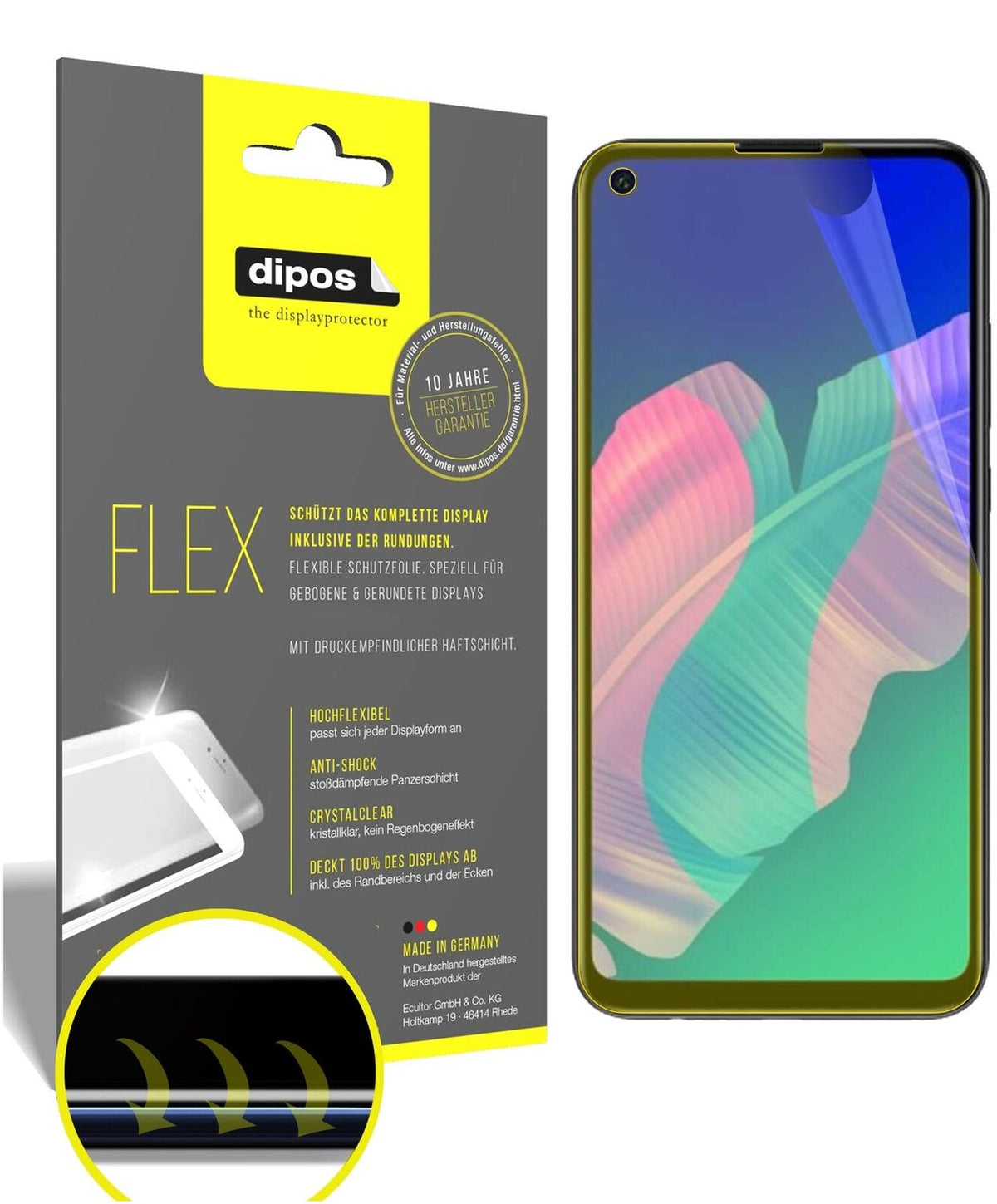 2x 3D Full Cover Schutzfolie für Honor Play 4T