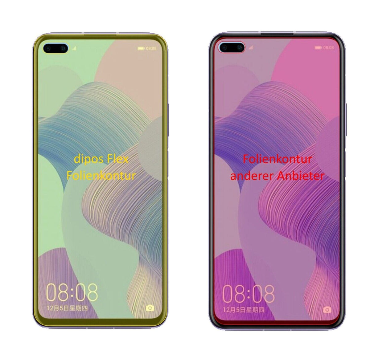 2x 3D Full Cover Schutzfolie für Honor V30 Pro
