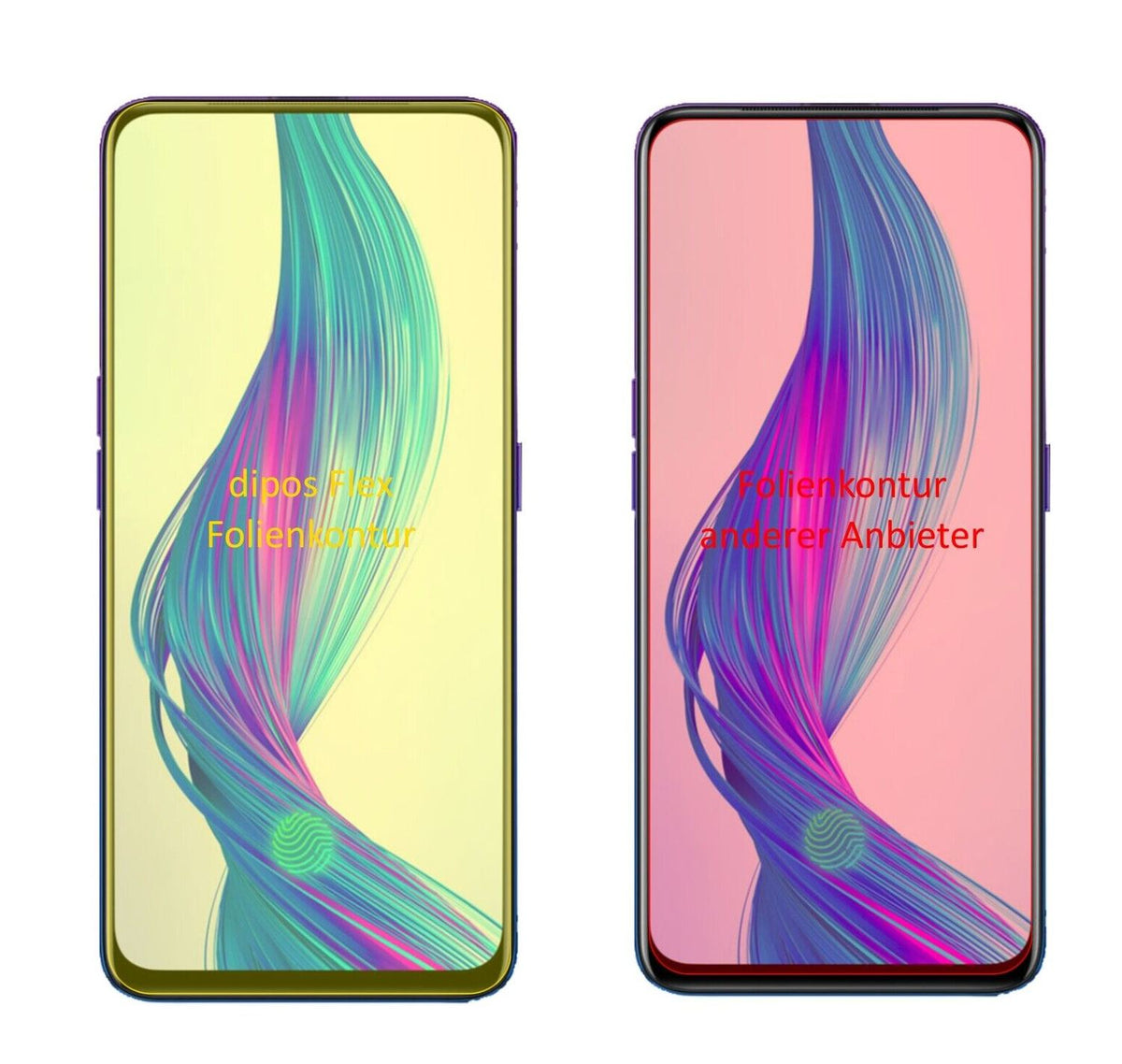 2x 3D Full Cover Schutzfolie für Oppo Realme X