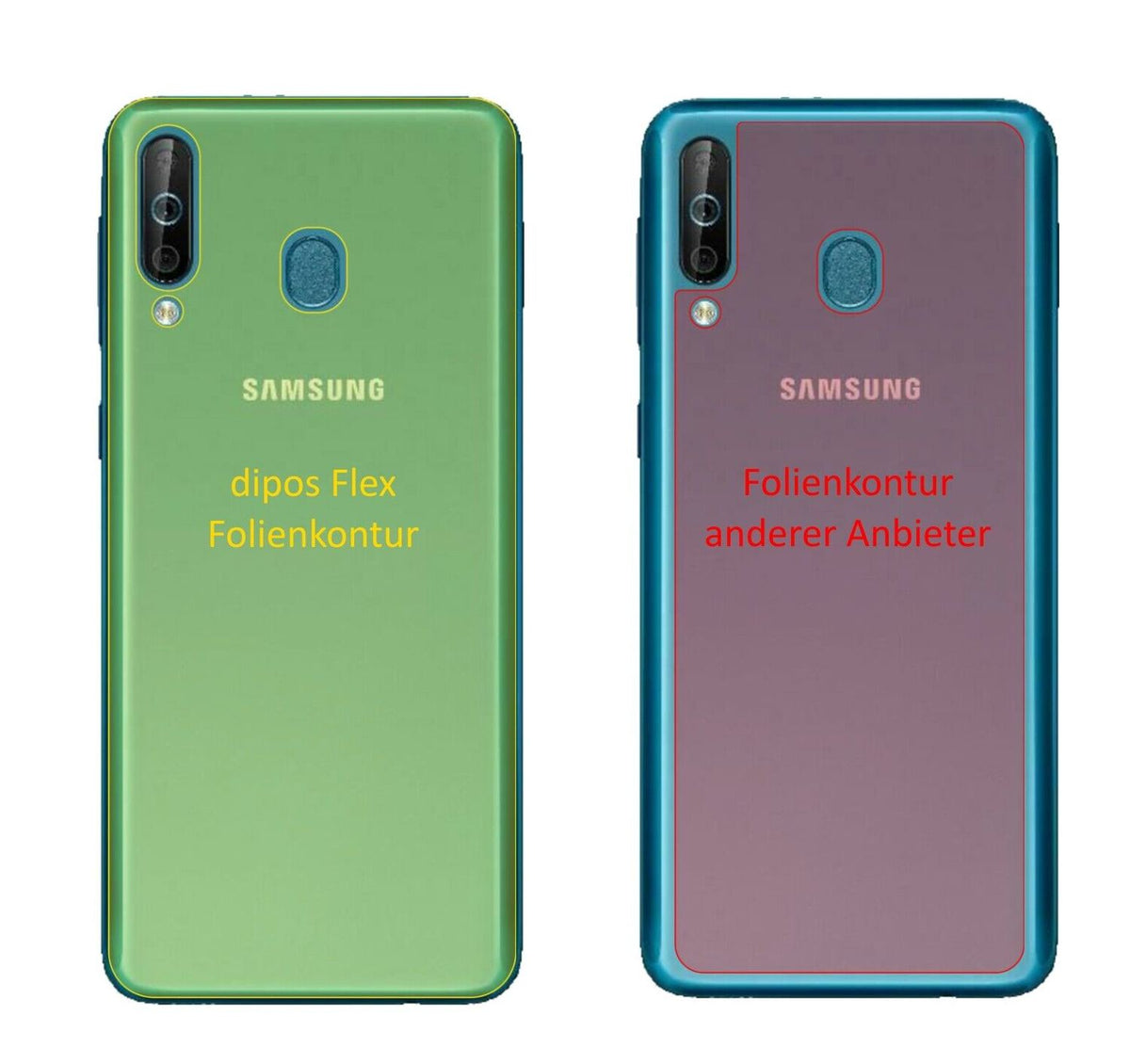 2x 3D Full Cover Schutzfolie für Samsung Galaxy A40s Rückseite