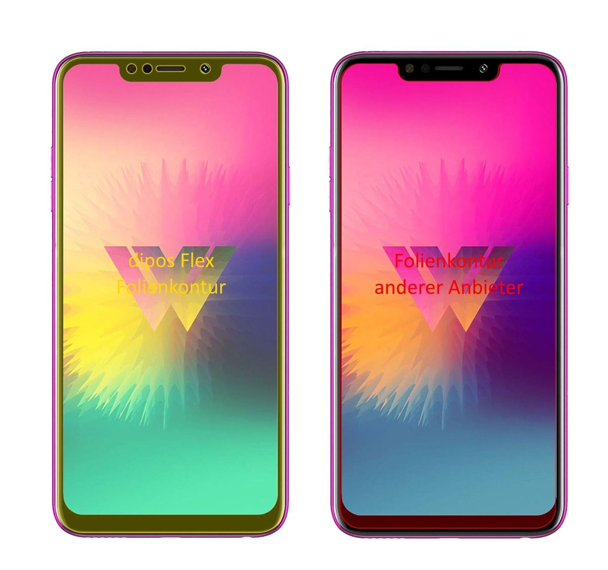 2x 3D Full Cover Schutzfolie für LG W10