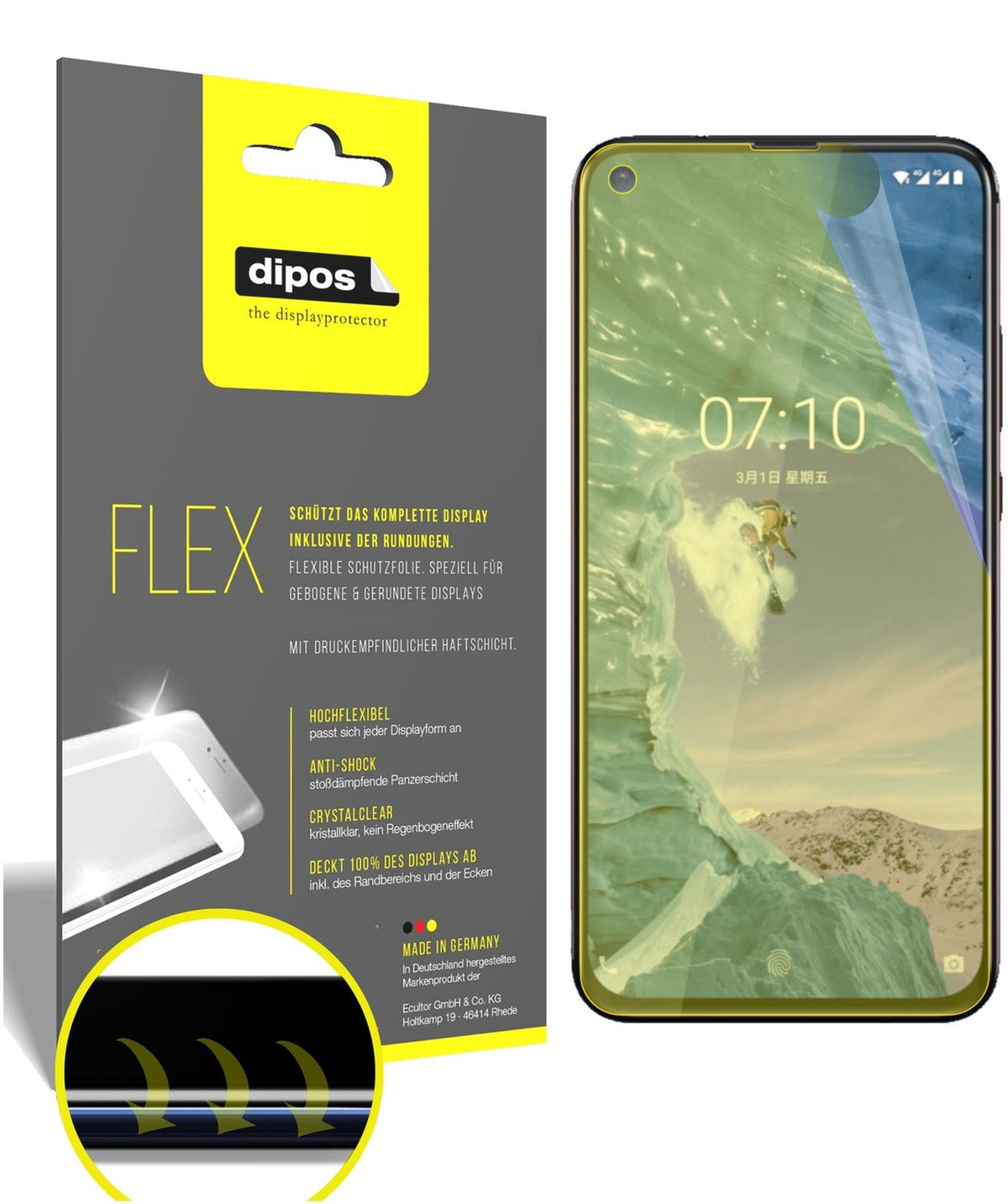 2x 3D Full Cover Schutzfolie für Nokia X71