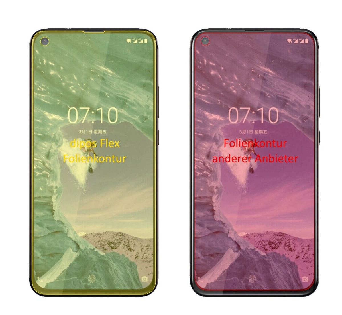 2x 3D Full Cover Schutzfolie für Nokia X71