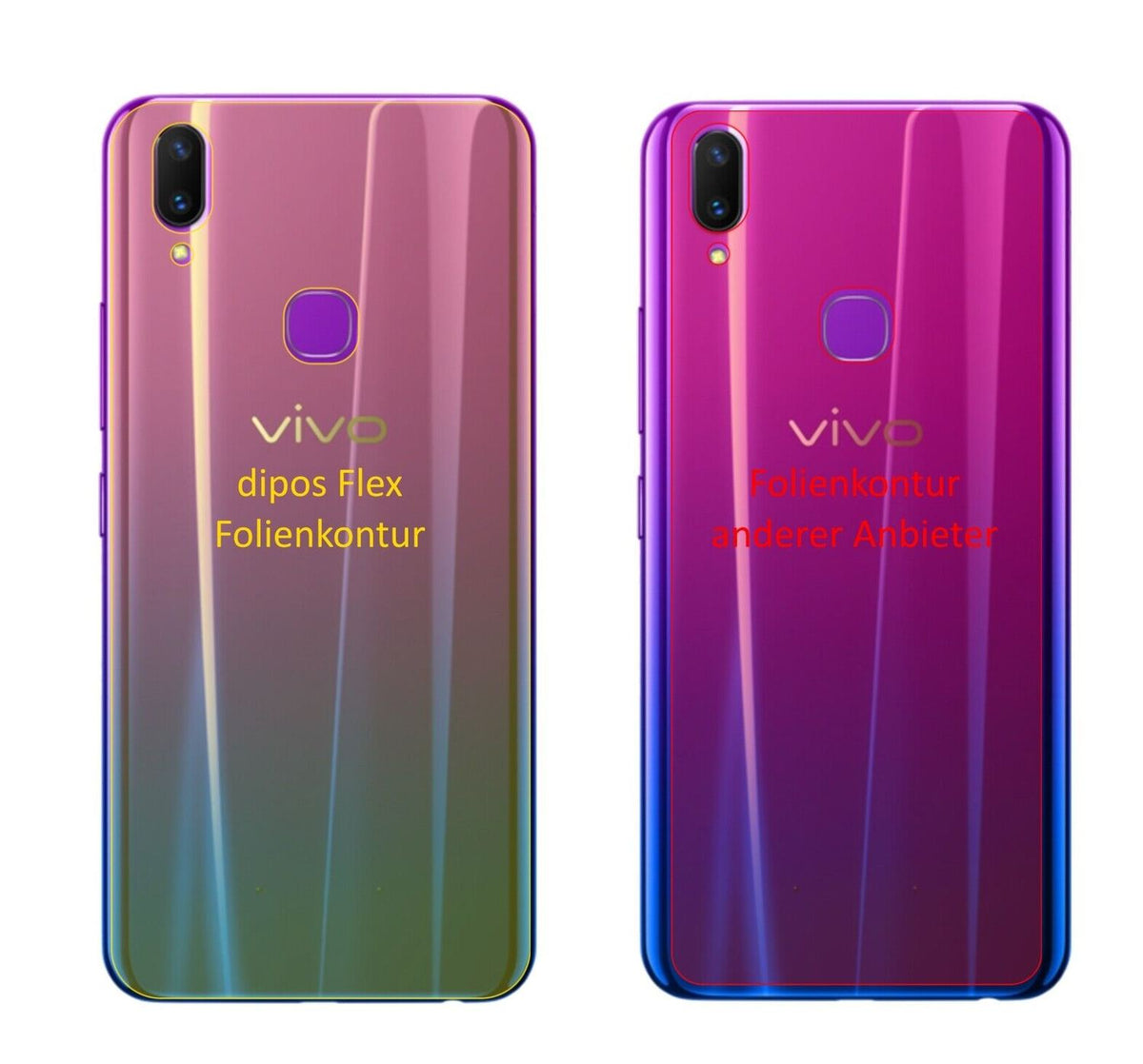 2x 3D Full Cover Schutzfolie für Vivo Z3x Rückseite
