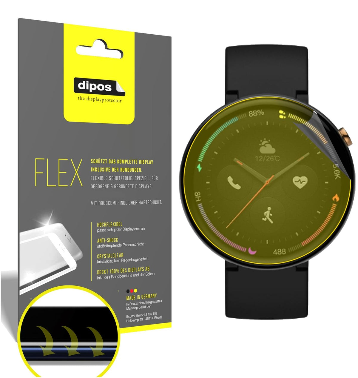 2x 3D Full Cover Schutzfolie für Amazfit Verge 2