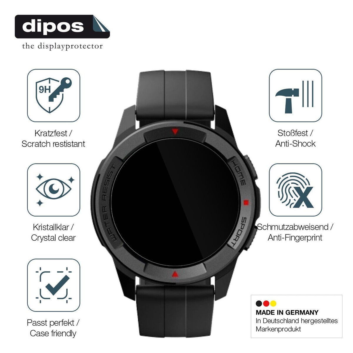 1x 9H Schutzfolie für Mibro Watch X1 Panzerfolie