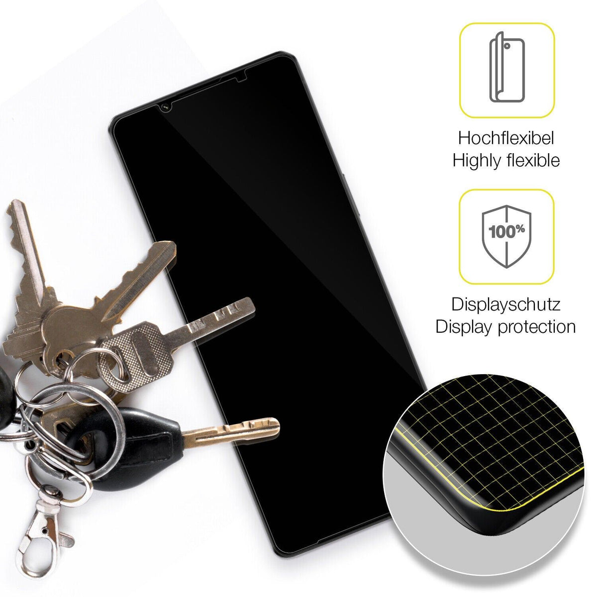 2x 3D Full Cover Schutzfolie für Sony Xperia 1 IV
