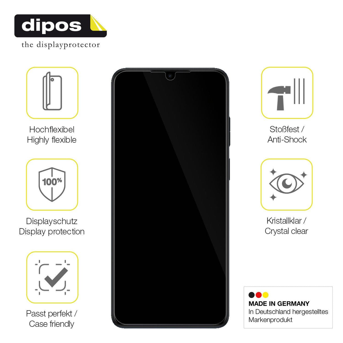 1x 3D Full Cover Schutzfolie für Motorola Moto E22