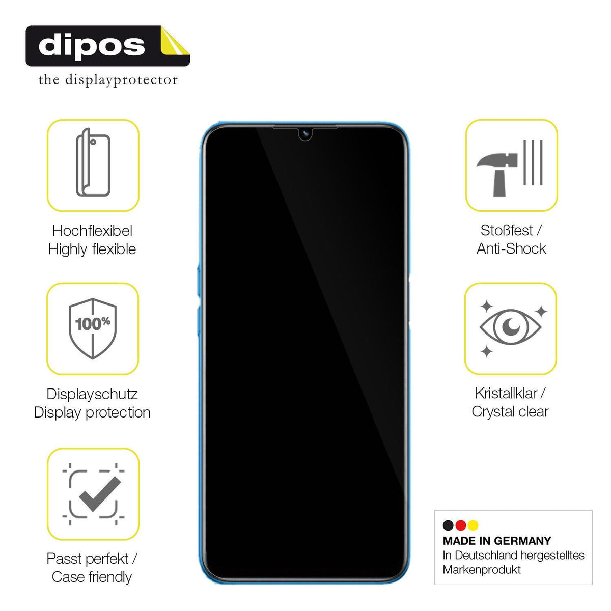 1x 3D Full Cover Schutzfolie für Realme V11S