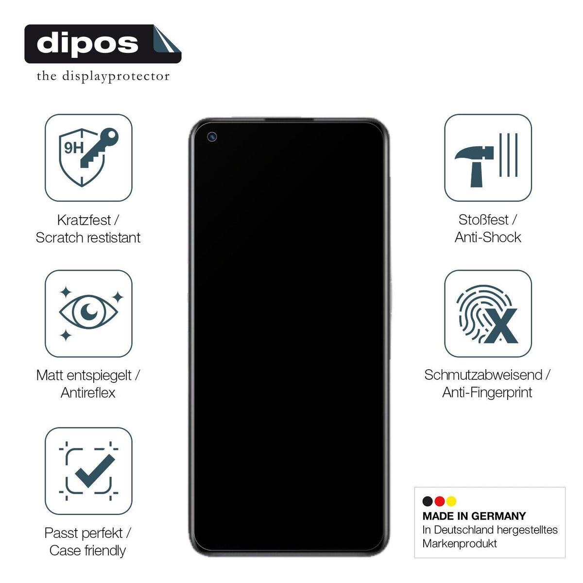 1x 9H Schutzfolie matt für Realme Q5 Pro Panzerfolie