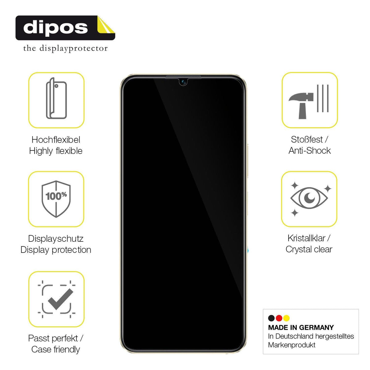 1x 3D Full Cover Schutzfolie für Vivo Y16