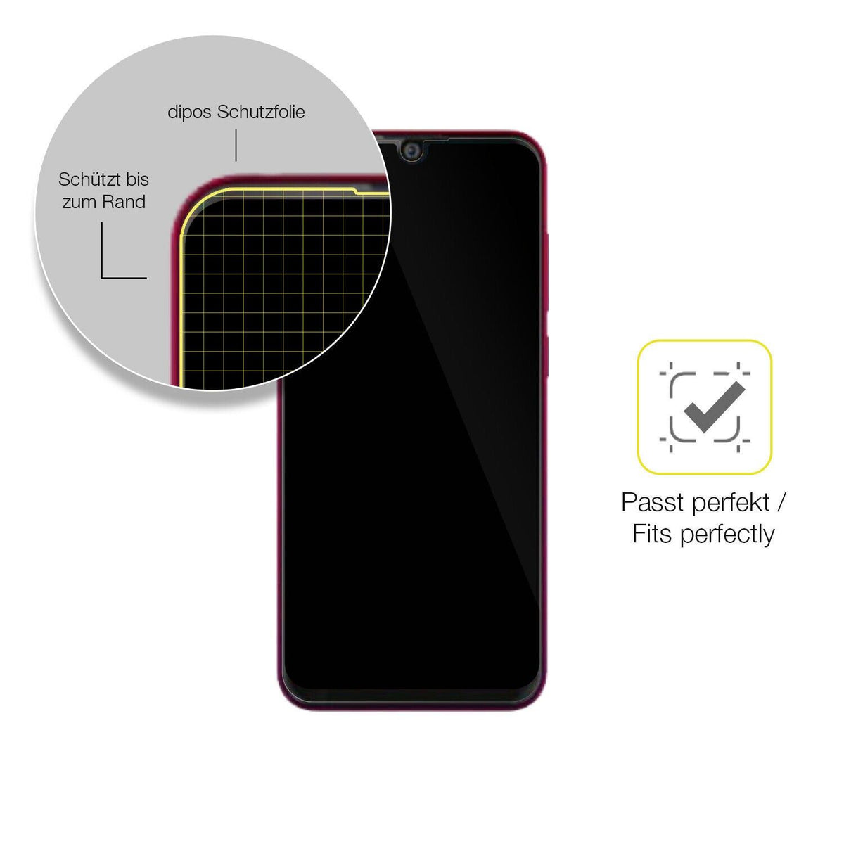 1x 3D Full Cover Schutzfolie für Walton Primo H9