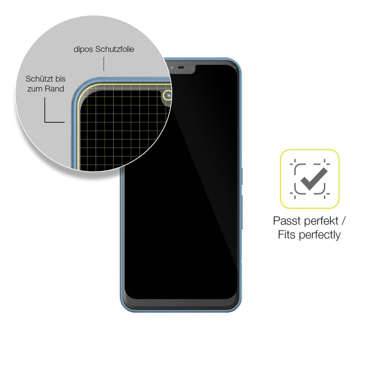 1x 3D Full Cover Schutzfolie für Fujitsu Arrows J