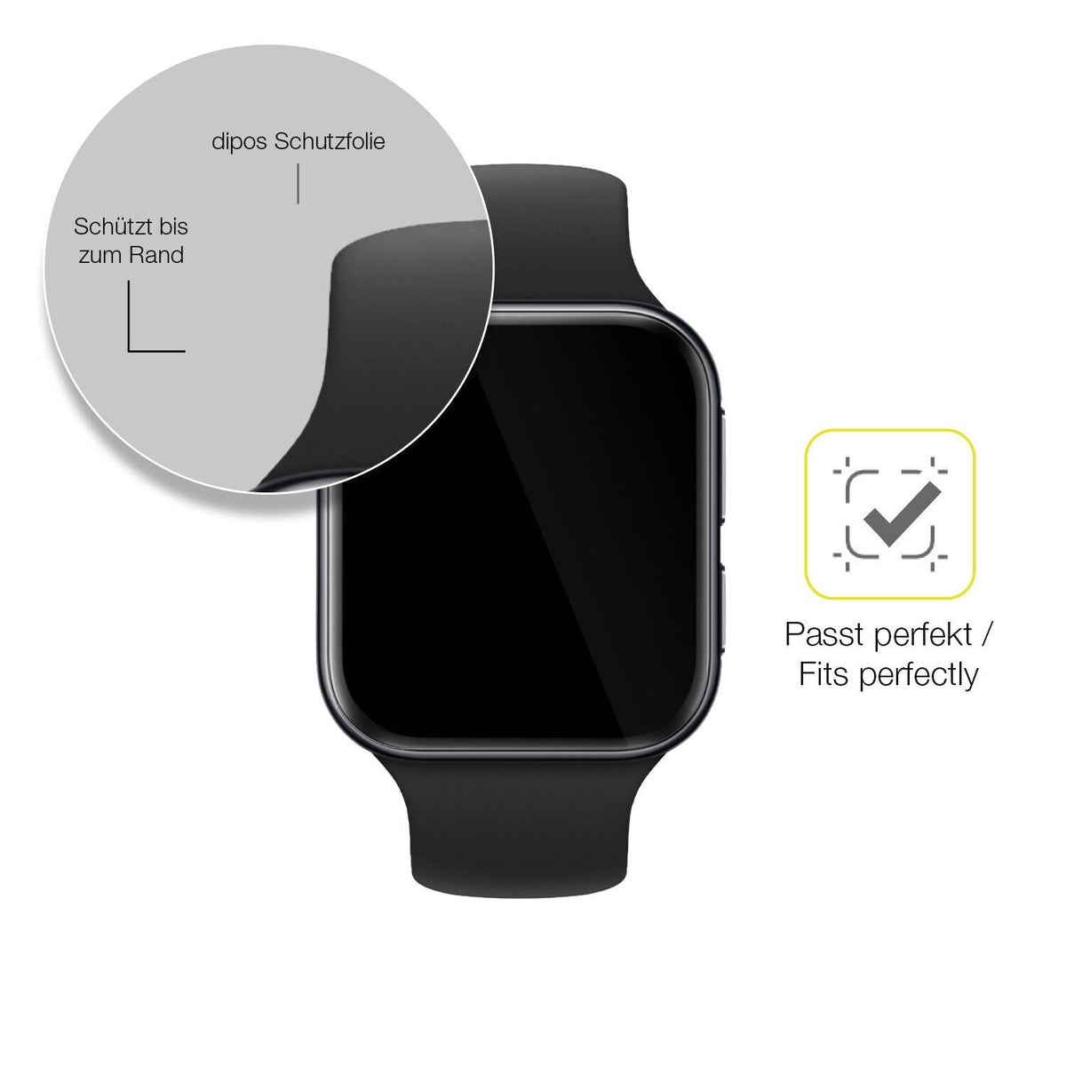 1x 3D Full Cover Schutzfolie für OPPO Watch 3