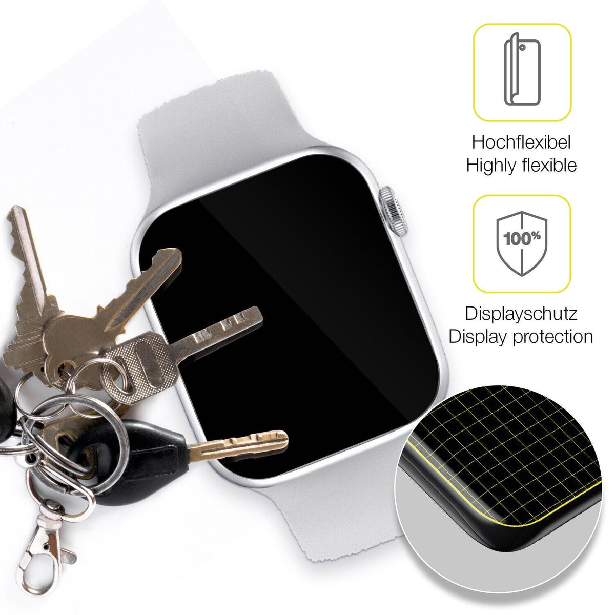 1x 3D Full Cover Schutzfolie für Iwo Watch 7 Pro