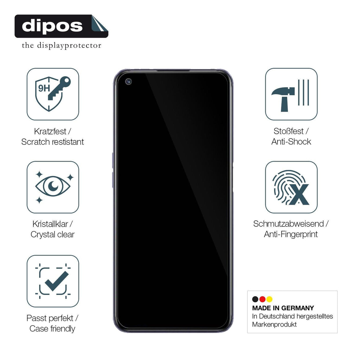 1x 9H Schutzfolie für Realme Q3S Panzerfolie