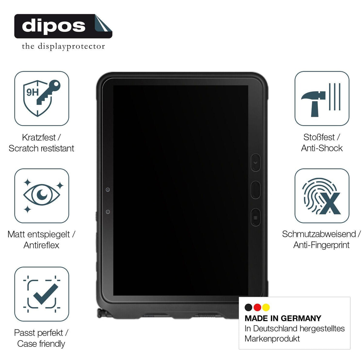 1x 9H Schutzfolie matt für Samsung Galaxy Tab Active 4 Pro Panzerfolie