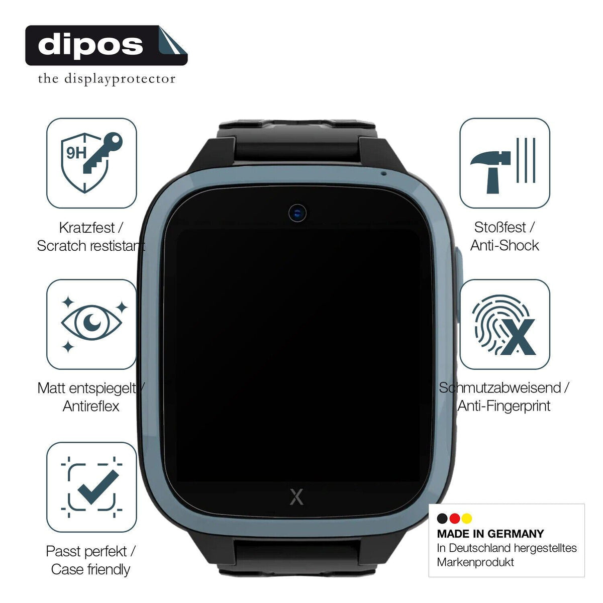 1x 9H Schutzfolie matt für Xplora XGO3 Kinder-Smartwatch Panzerfolie
