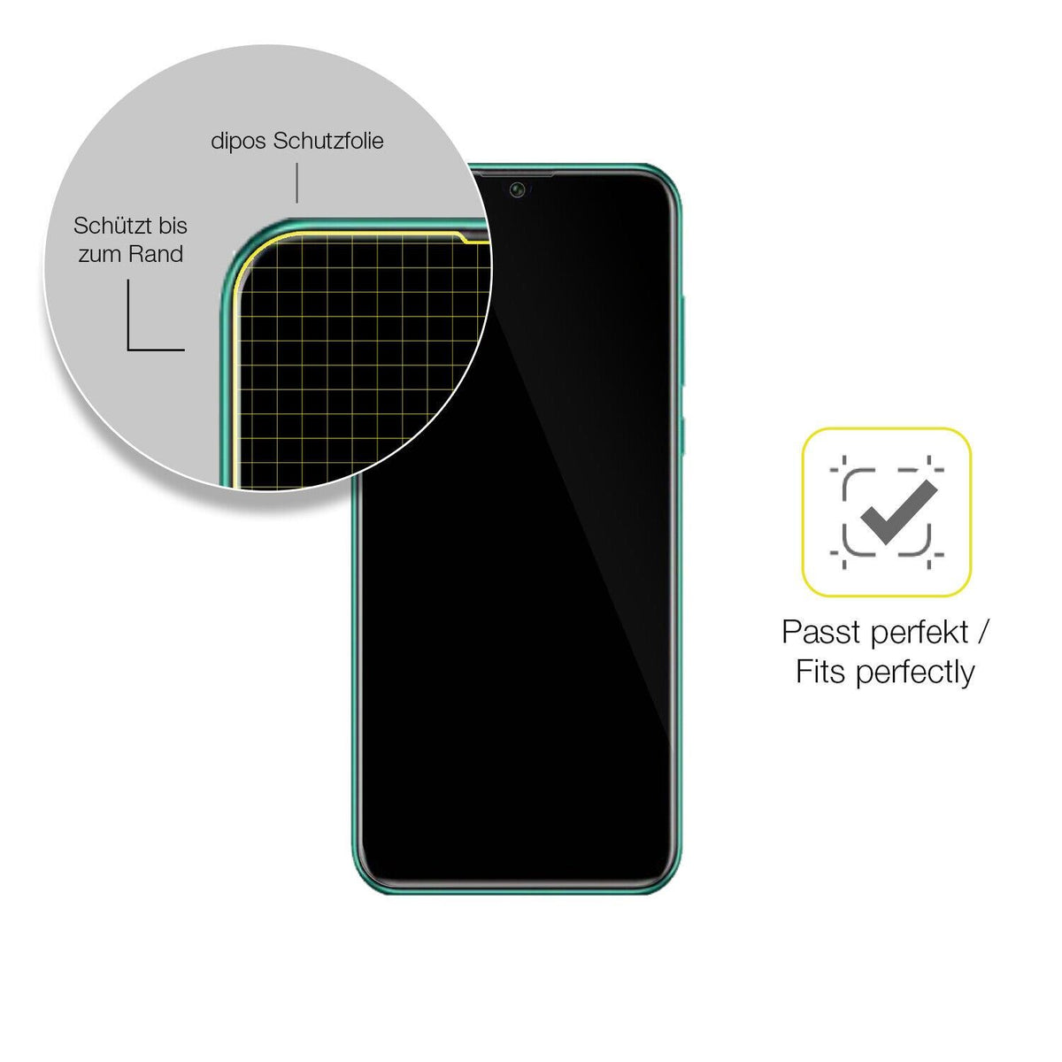 1x 3D Full Cover Schutzfolie für Huawei Enjoy 50 Pro
