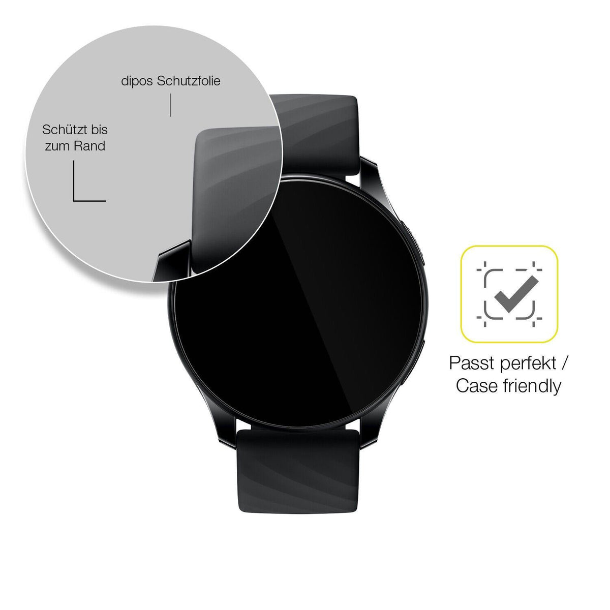1x 3D Full Cover Schutzfolie für OnePlus Nord Smartwatch