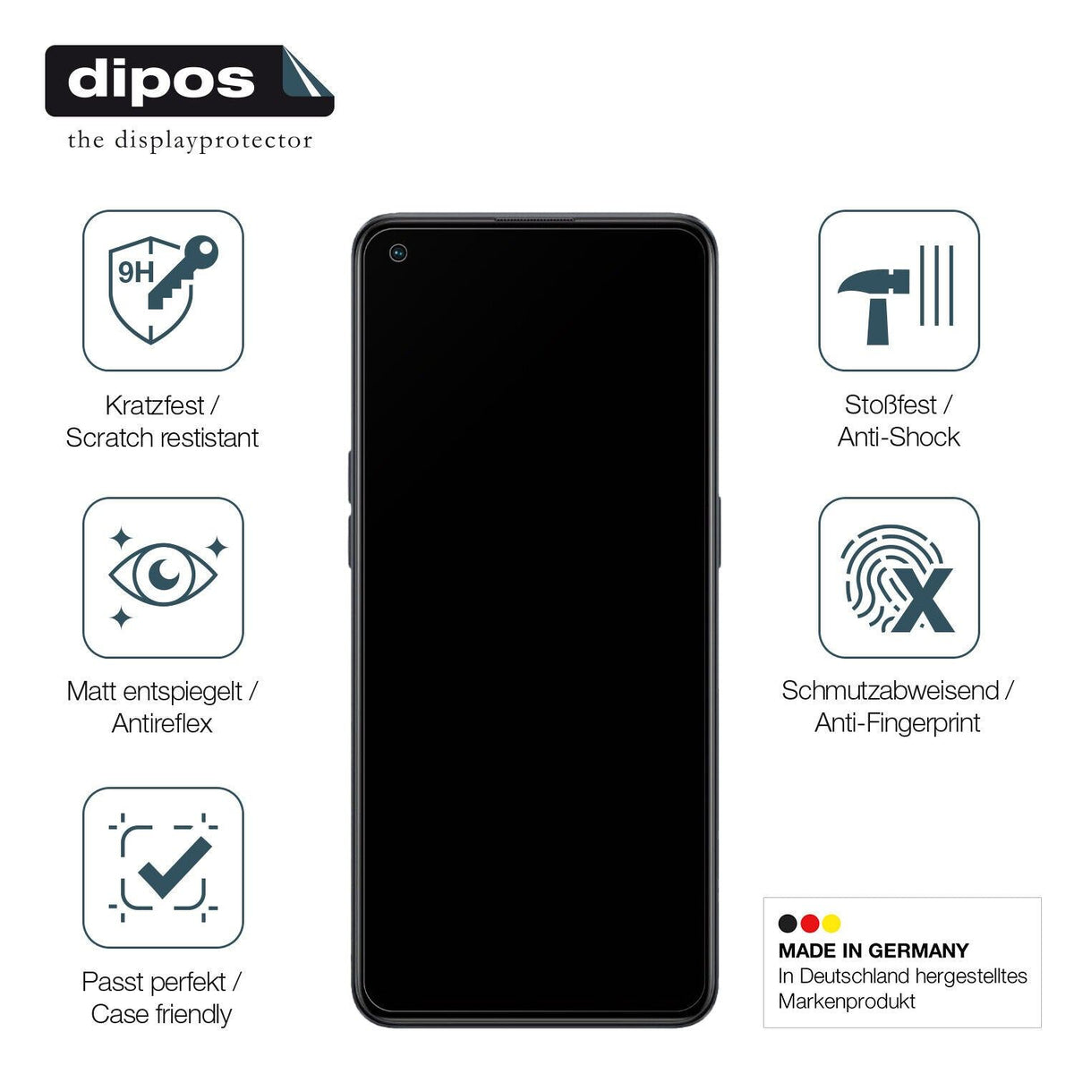 1x 9H Schutzfolie matt für Oppo Reno7 Lite 5G Panzerfolie