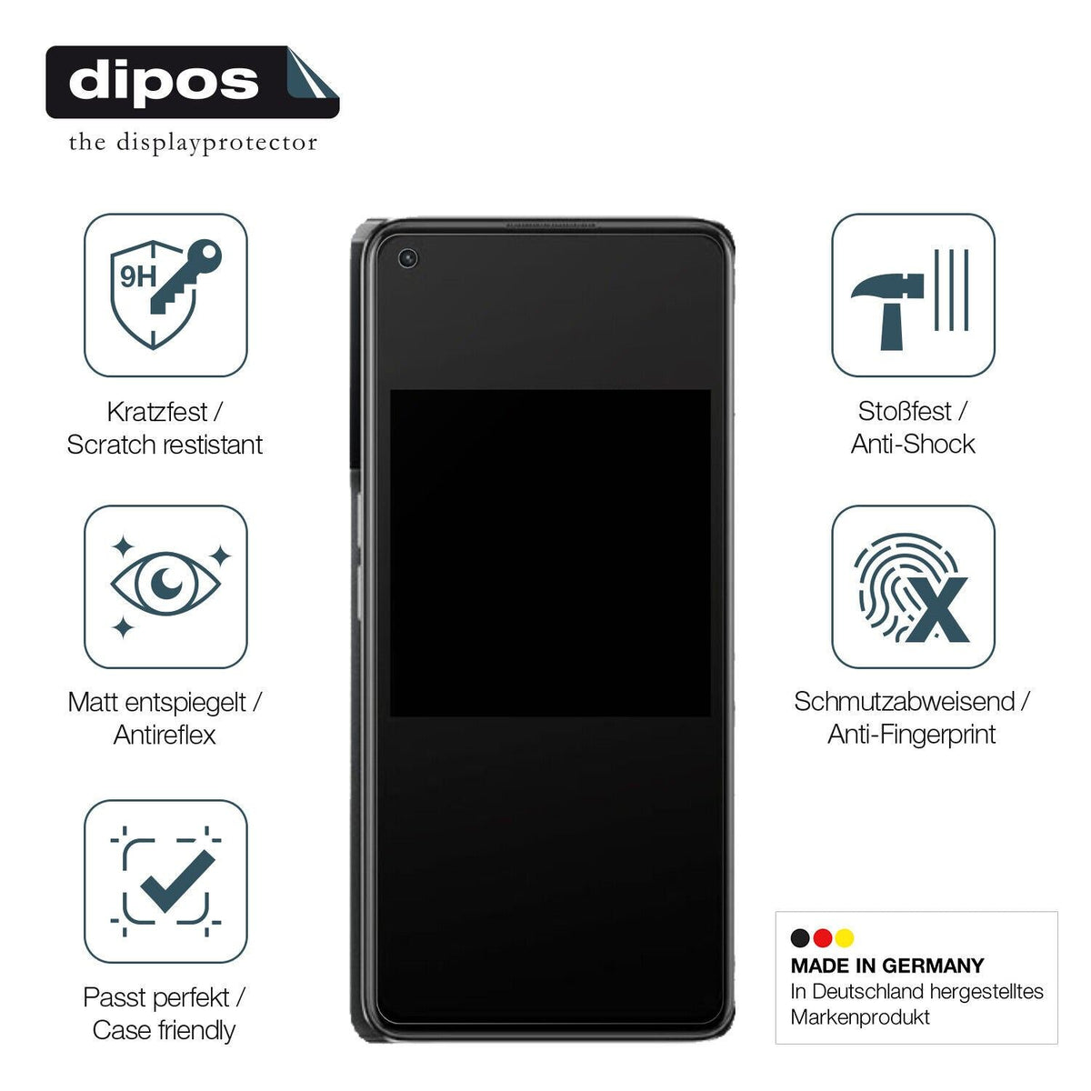 1x 9H Schutzfolie matt für Oppo K10 Pro Panzerfolie