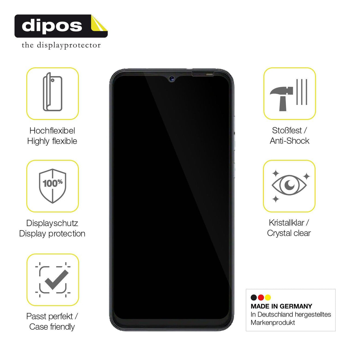 2x 3D Full Cover Schutzfolie für Tecno POP 5P