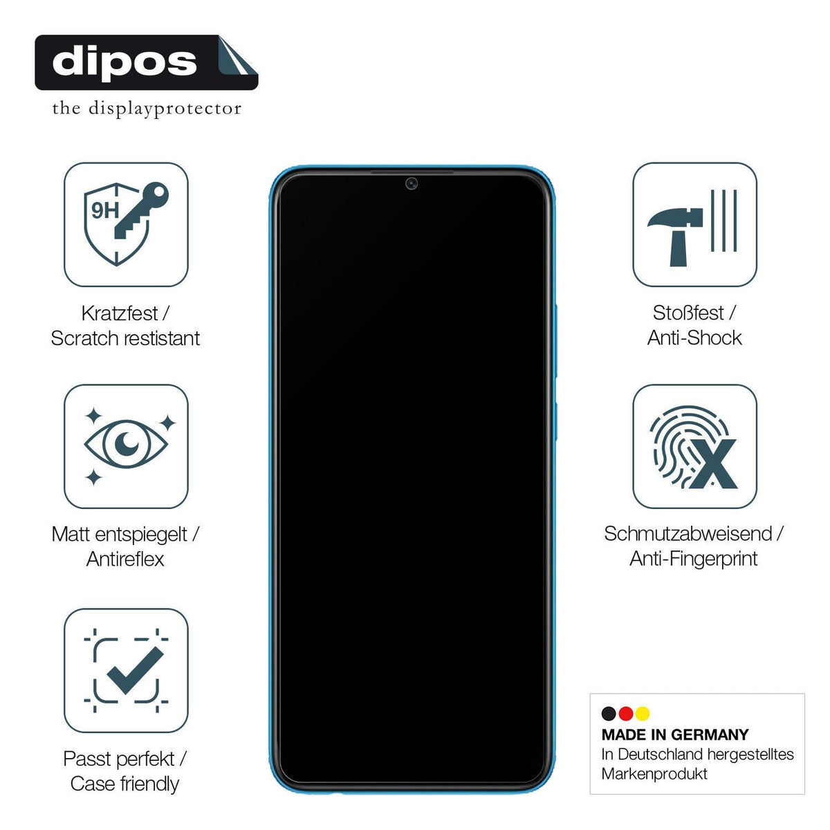 1x 9H Schutzfolie matt für Oppo A16e Panzerfolie