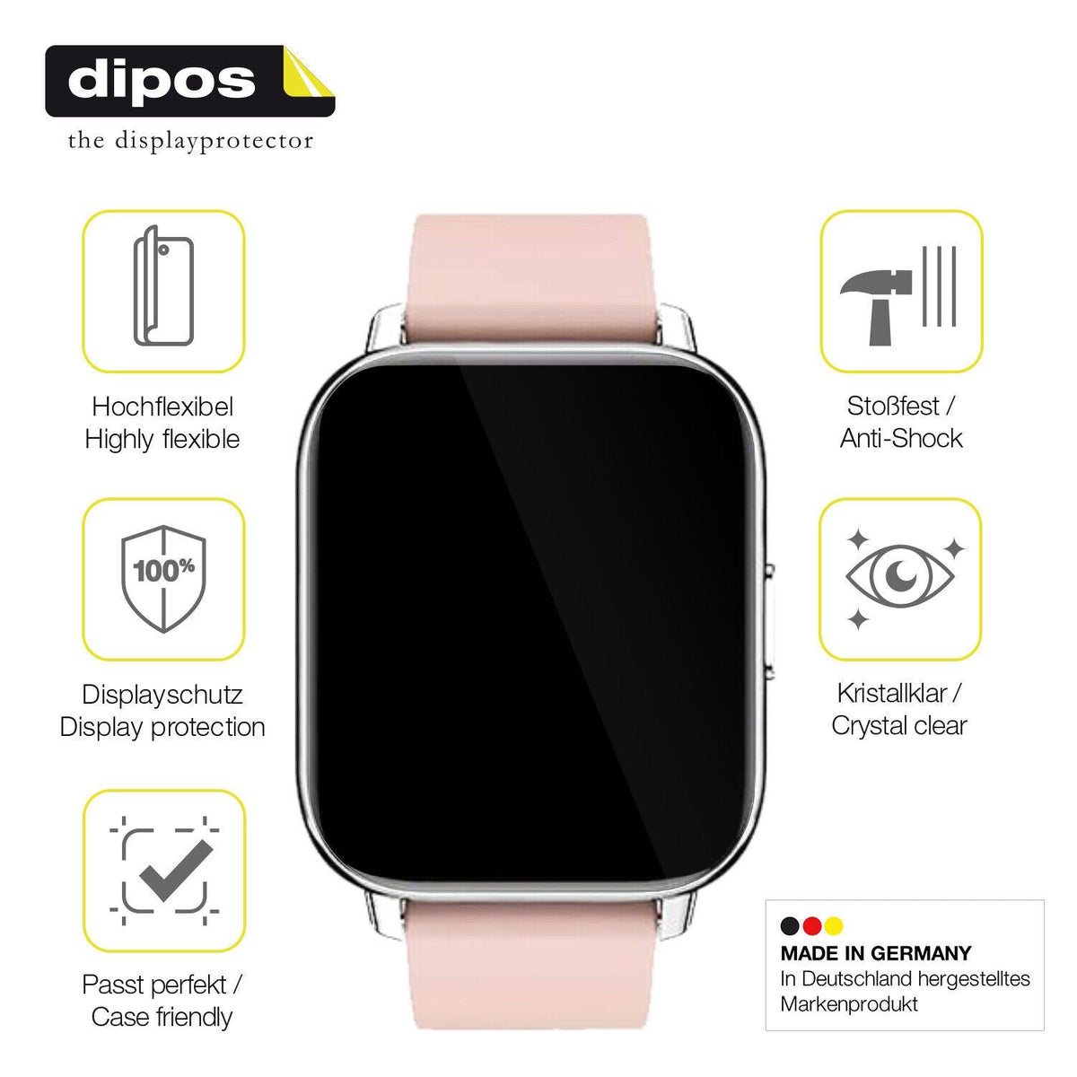 2x 3D Full Cover Schutzfolie für Togala Smartwatch