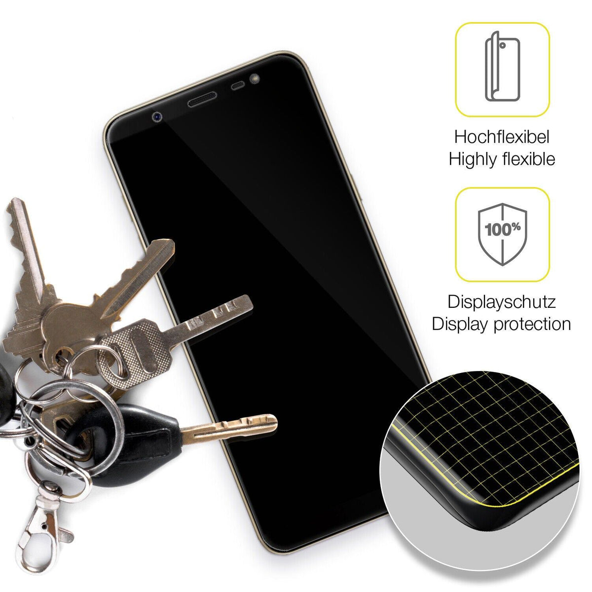 2x 3D Full Cover Schutzfolie für Samsung Galaxy J8
