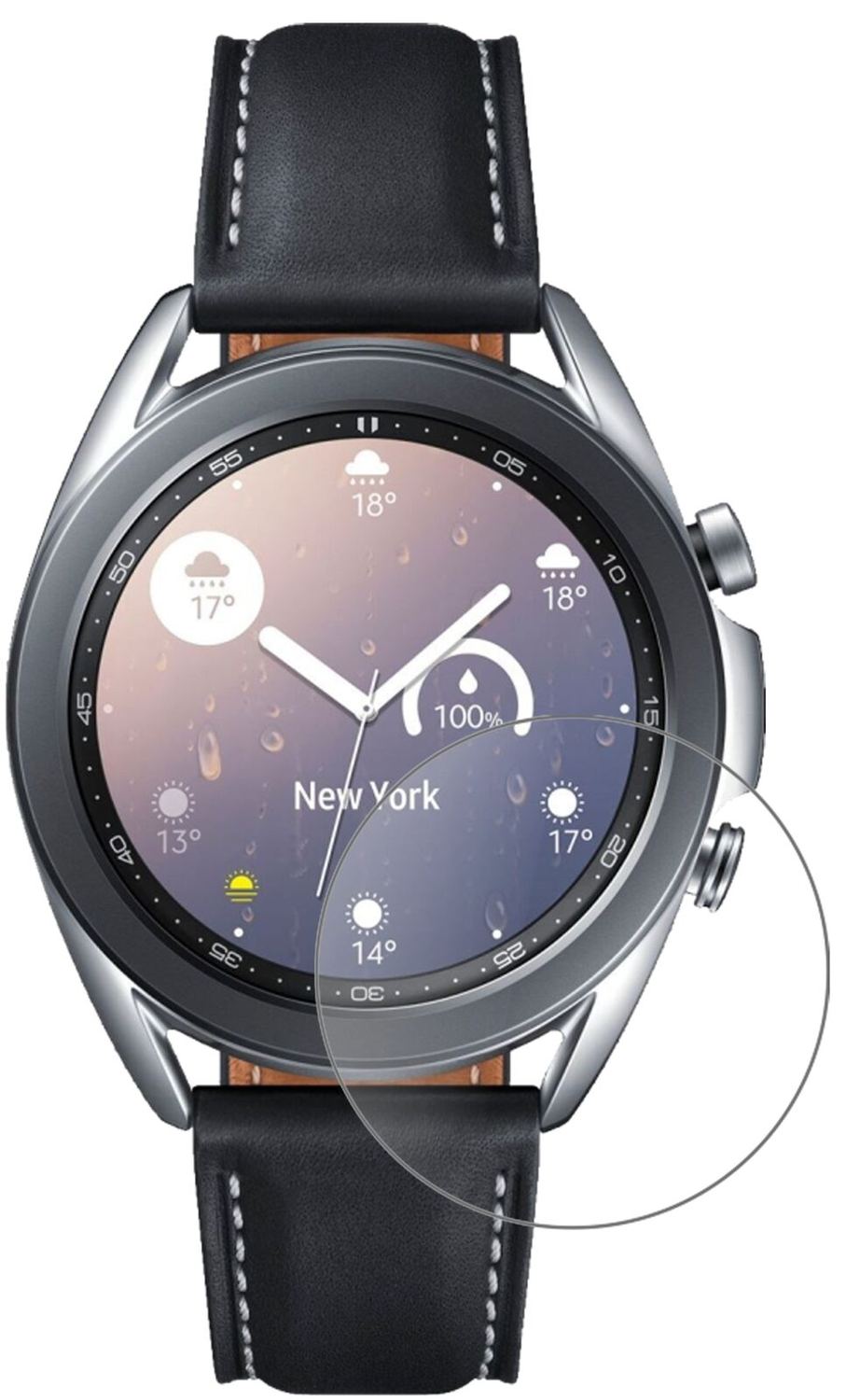 1x 9H Schutzfolie matt für Samsung Galaxy Watch 3 (41mm) Panzerfolie