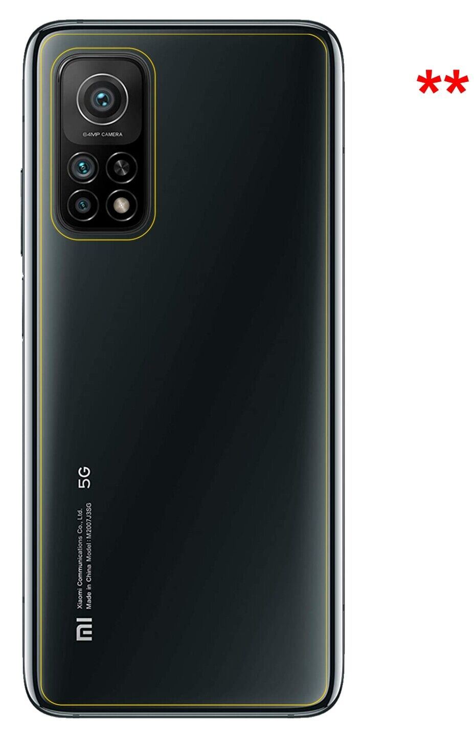 1x 9H Schutzfolie für Xiaomi Mi 10T Rückseite Panzerfolie