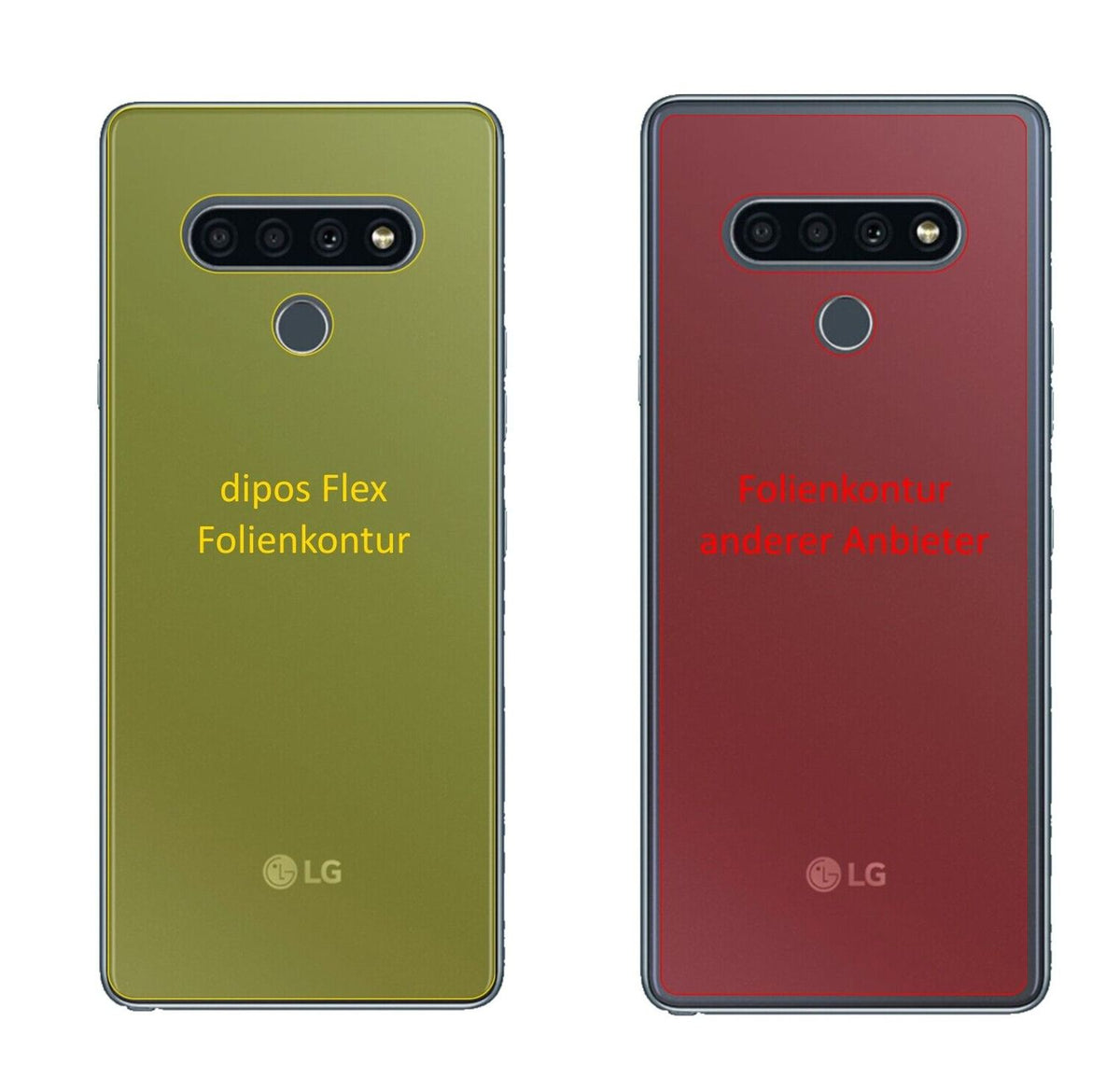 2x 3D Full Cover Schutzfolie für LG K71 Rückseite