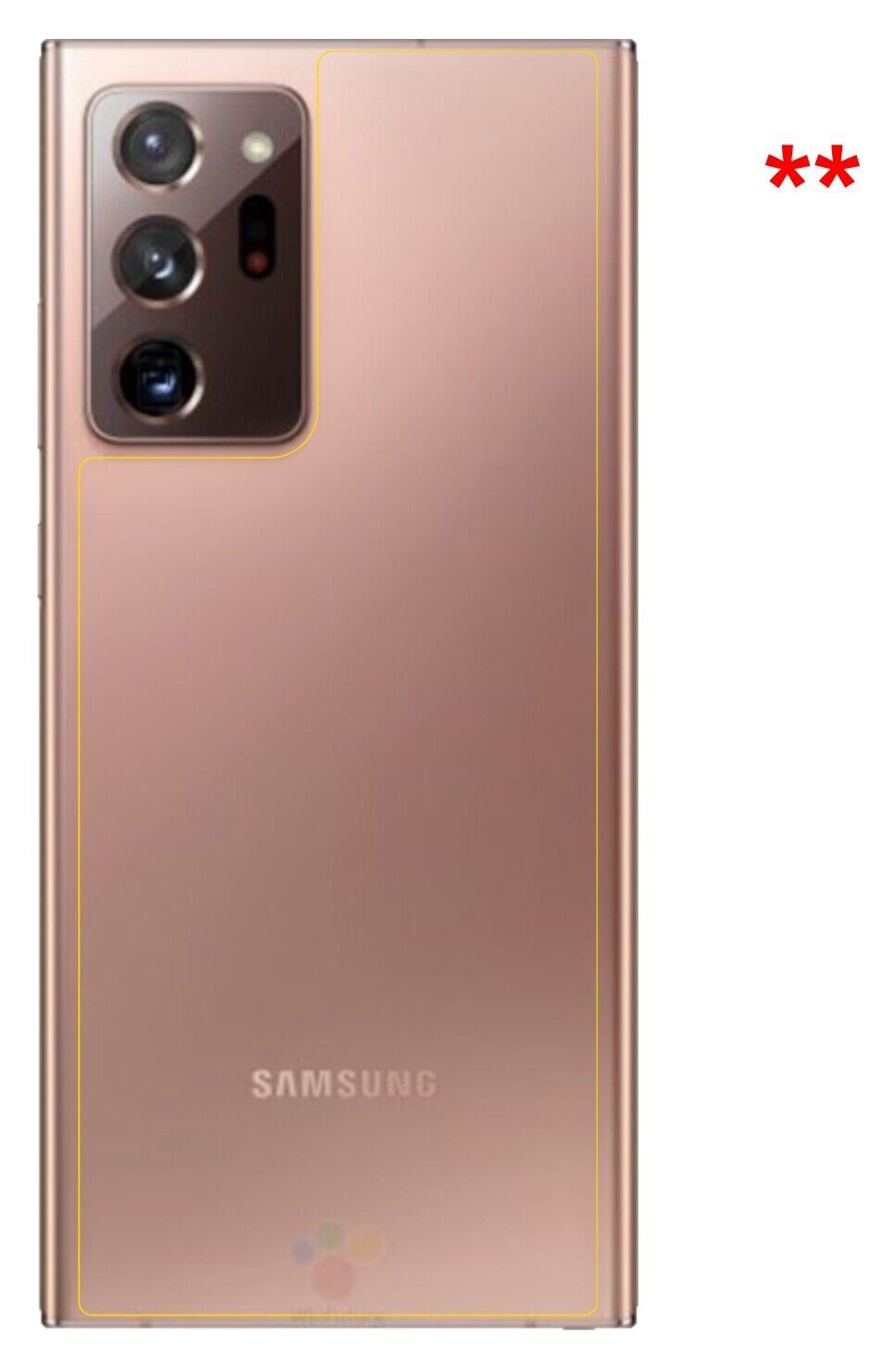 1x 9H Schutzfolie matt für Samsung Galaxy Note 20 Ultra 5G Rückseite Panzerfolie