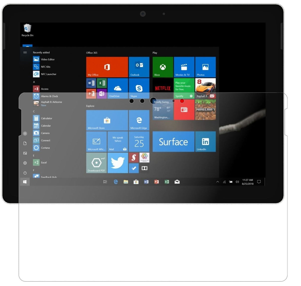 1x 9H Schutzfolie matt für Microsoft Surface Go 2 Panzerfolie