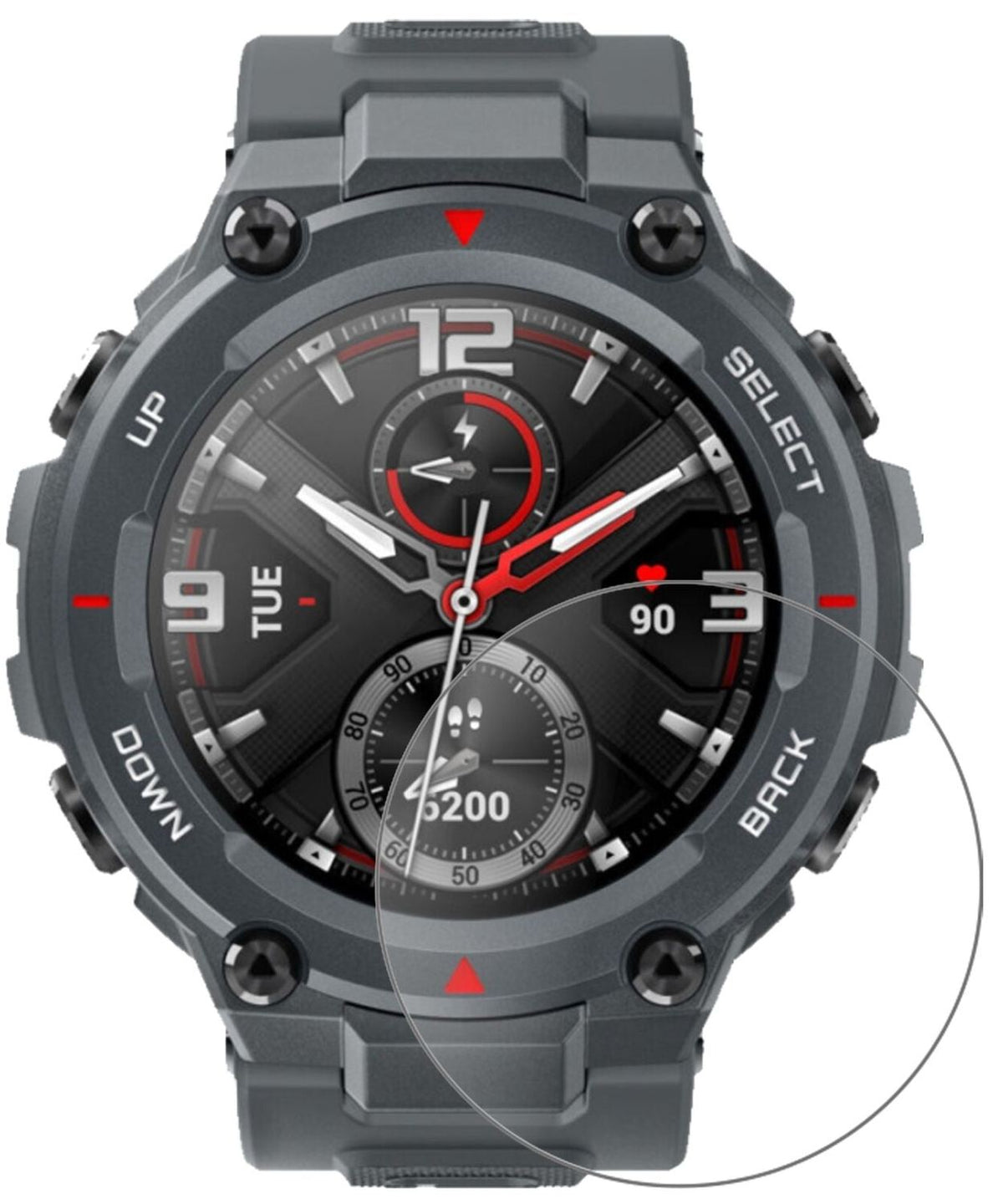 1x 9H Schutzfolie matt für Amazfit T-Rex Smartwatch Panzerfolie