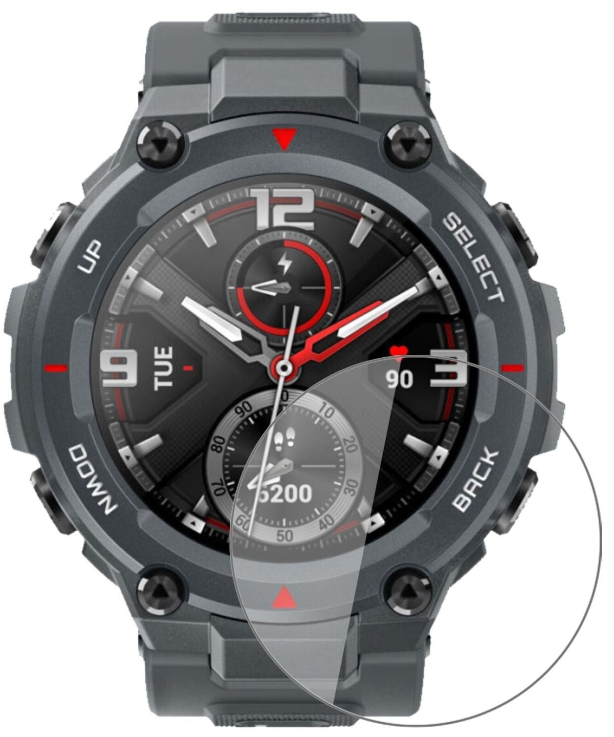 1x 9H Schutzfolie für Amazfit T-Rex Smartwatch Panzerfolie