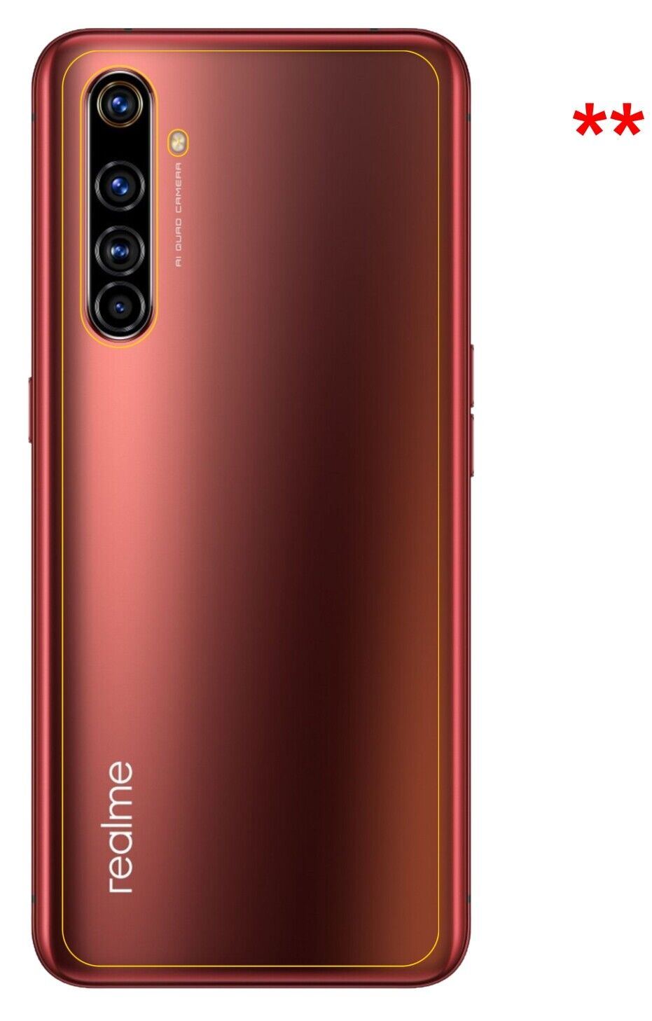 1x 9H Schutzfolie für Oppo Realme X50t 5G Rückseite Panzerfolie