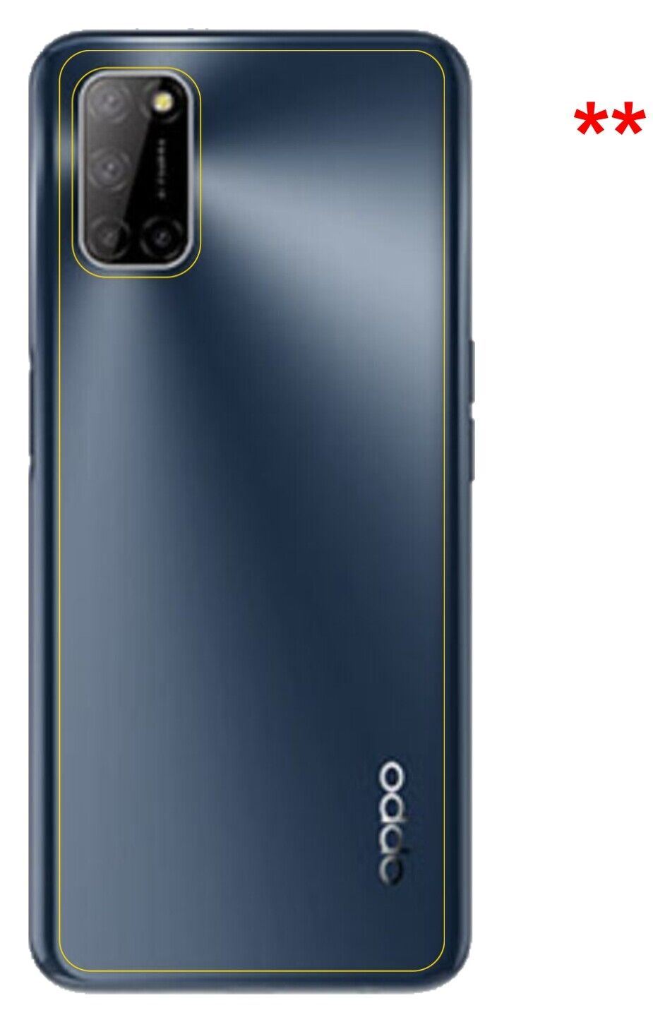1x 9H Schutzfolie matt für Oppo A52 Rückseite Panzerfolie
