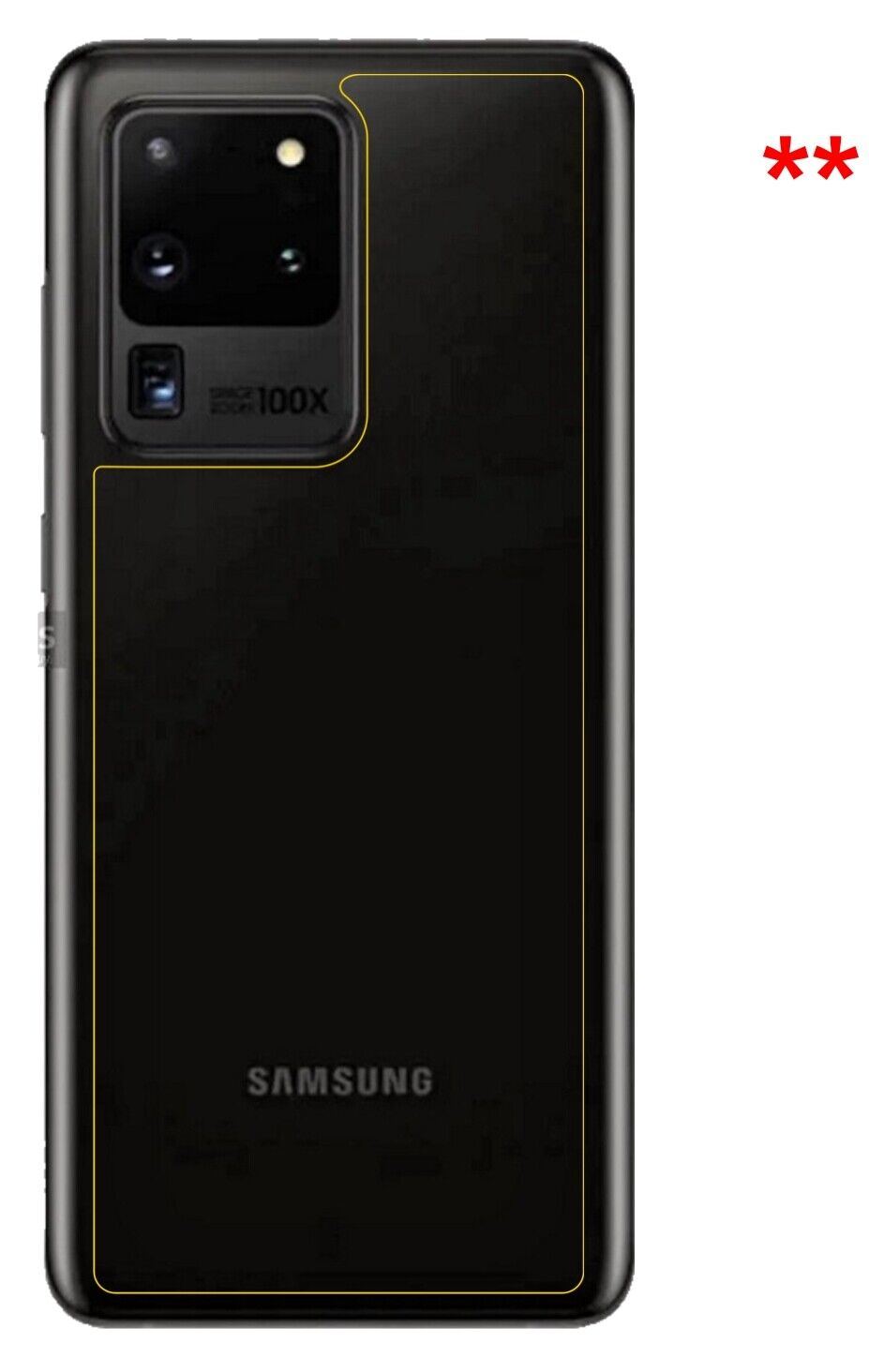 1x 9H Schutzfolie für Samsung Galaxy S20 Ultra Rückseite Panzerfolie