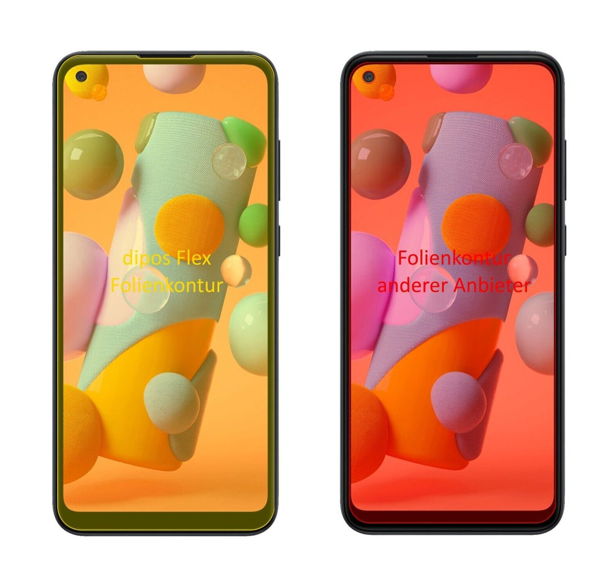 2x 3D Full Cover Schutzfolie für Samsung Galaxy A11