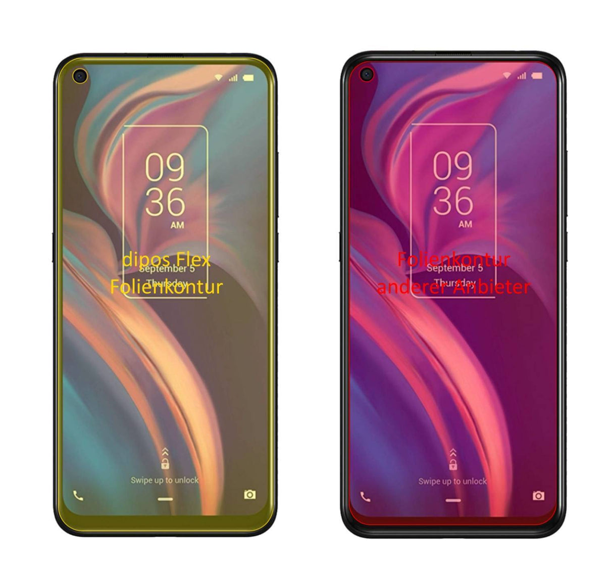 2x 3D Full Cover Schutzfolie für TCL Plex