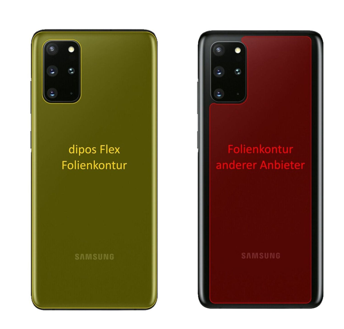 2x 3D Full Cover Schutzfolie für Samsung Galaxy S20 Plus 5G Rückseite