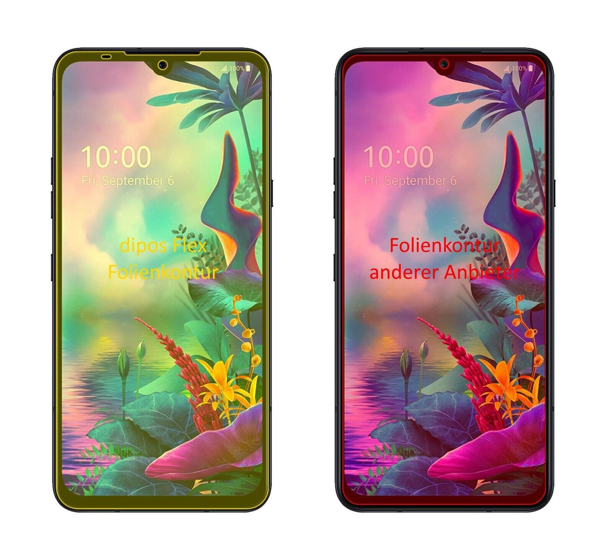 2x 3D Full Cover Schutzfolie für LG V50s ThinQ