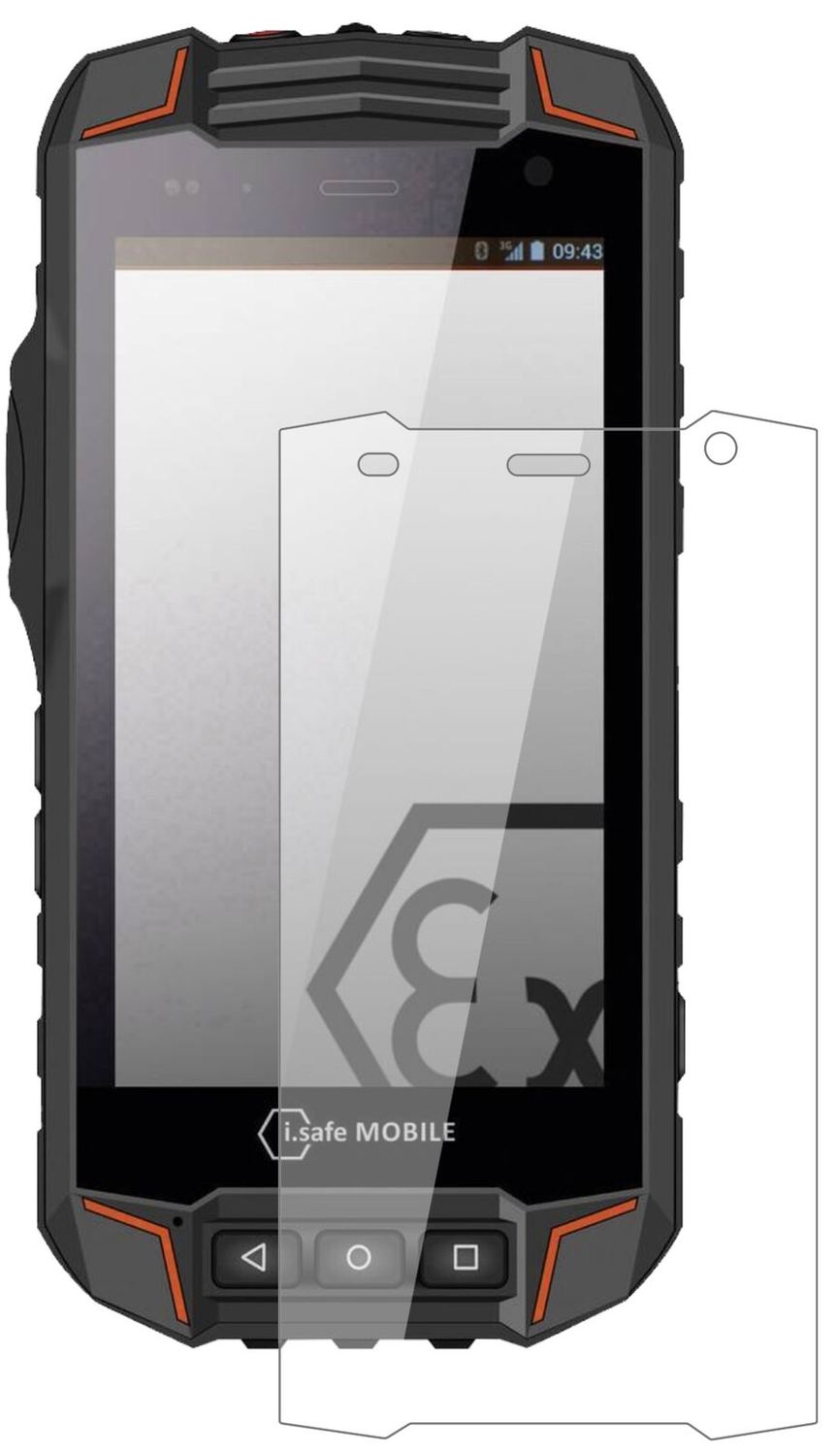 1x 9H Schutzfolie für i.safe MOBILE IS520.1 Panzerfolie