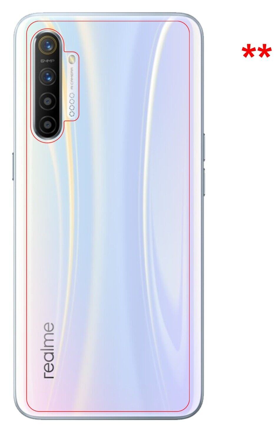 1x 9H Schutzfolie für Oppo Realme X2 Rückseite Panzerfolie