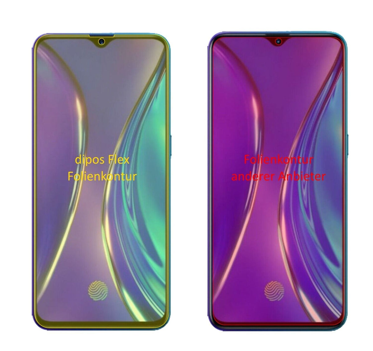 2x 3D Full Cover Schutzfolie für Oppo Realme X2